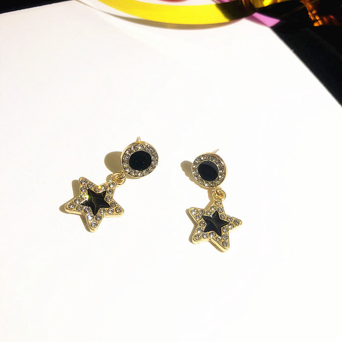 Wholesale Earrings Round Square Star Earrings Style Short Sparkling Diamond Earrings Personalized Earrings