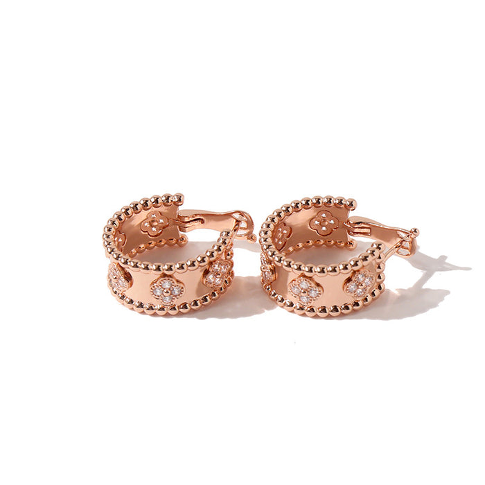 Wholesale Exquisite combination of four small diamond rice bead earrings with stickers