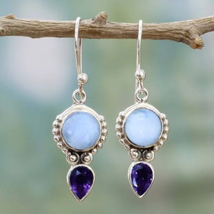 Wholesale Handmade S925 Thai Silver Plated Moonstone Earrings JDC-ES-Chenyou001-M2