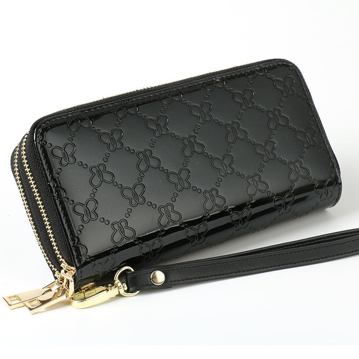 Wholesale Women's Wallet Long Bright Leather Crocodile Wallet Large Capacity Clutch Coin Purse