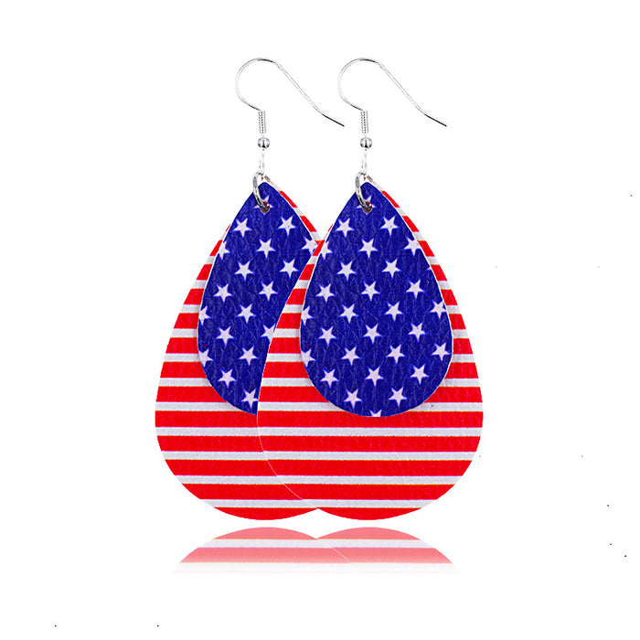 Wholesale Independence Day Leather Earrings JDC-ES-ChenChen005