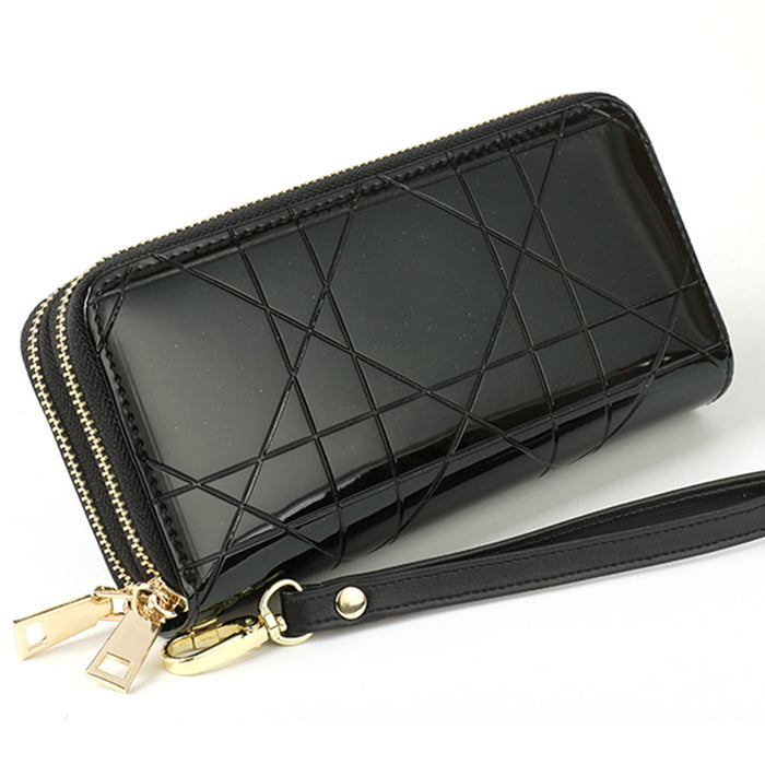 Wholesale Women's Wallet Long Bright Leather Crocodile Wallet Large Capacity Clutch Coin Purse