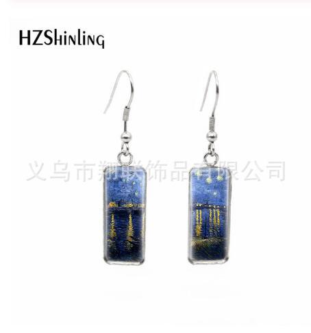 Wholesale Stainless Steel Starry Sky Earrings Cross-Border Jewelry Popular Earrings