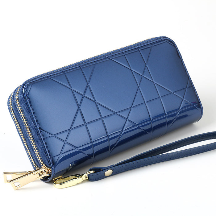 Wholesale Women's Wallet Long Bright Leather Crocodile Wallet Large Capacity Clutch Coin Purse