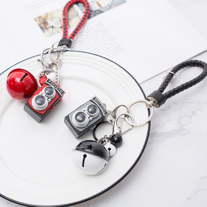 Wholesale retro LOMO camera keychain LED sounding luminous pendant