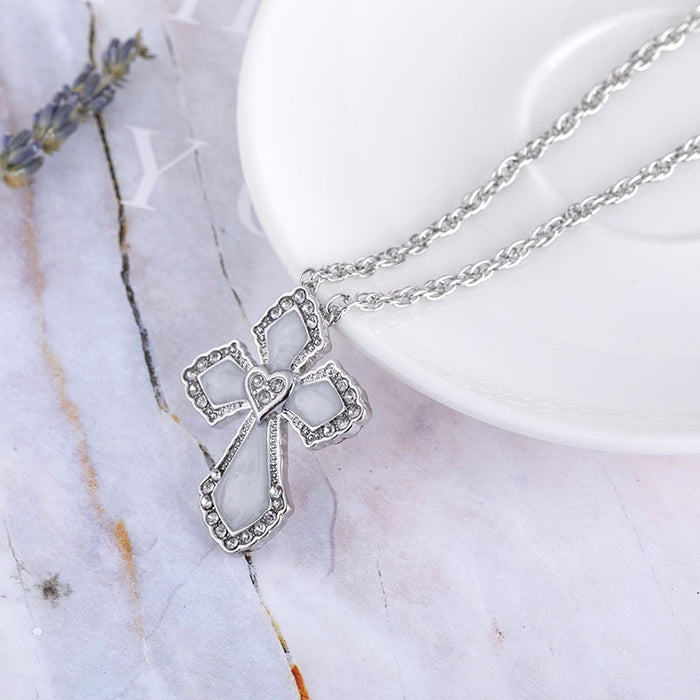 Wholesale Cross drip oil inlaid diamond pendant for men and women