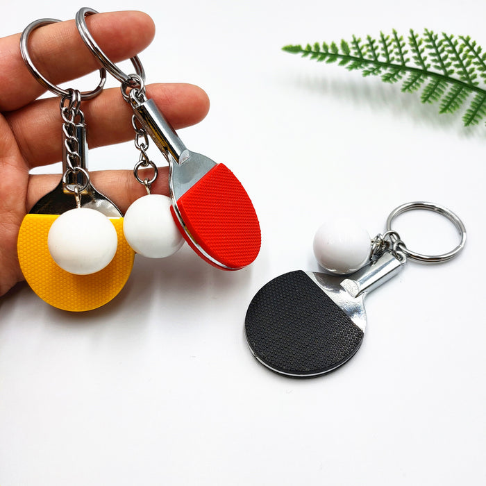 Wholesale Table tennis racket keychain pendant, table tennis fan souvenir