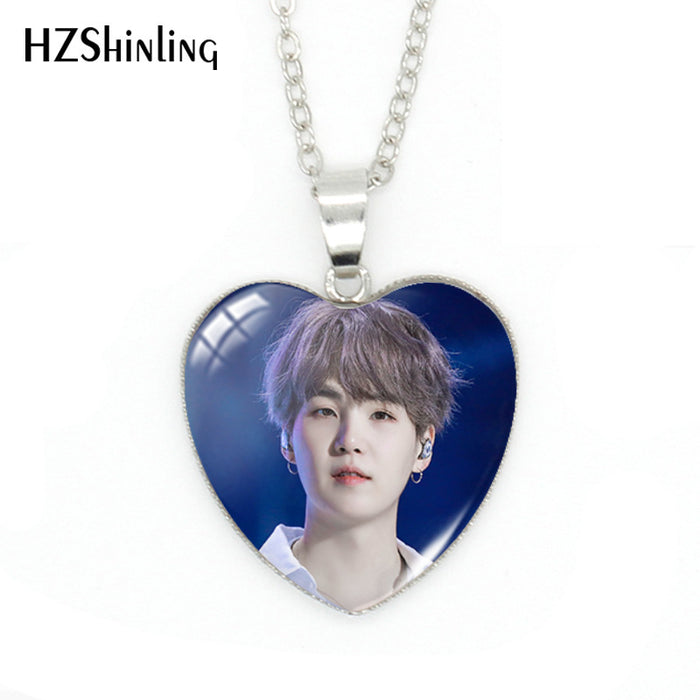 Wholesale Heart-shaped Time Gem Necklace Collective Individual Star Pendant