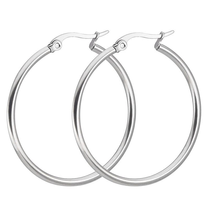 Wholesale Stainless Steel Earrings Exaggerated Large Titanium Steel Round Circle Earrings