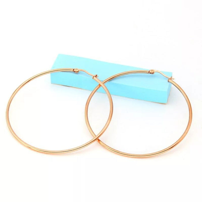 Wholesale Stainless Steel Earrings Exaggerated Large Titanium Steel Round Circle Earrings