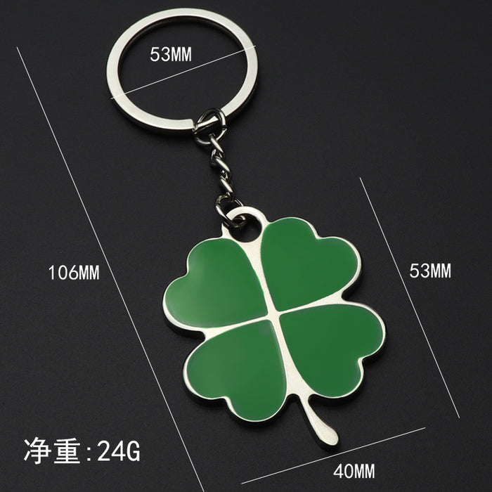 Wholesale Zinc Alloy Lucky Four-leaf Clover Keychain JDC-KC-XunX018