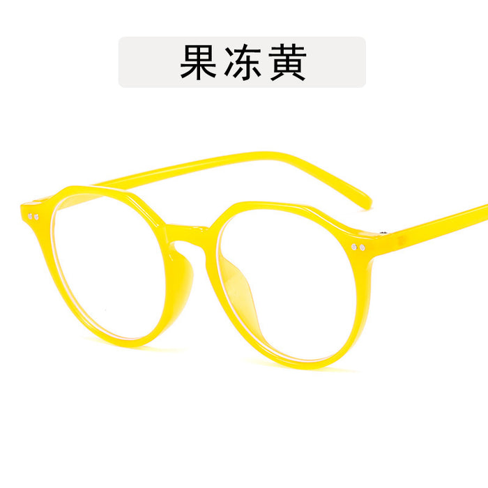 Wholesale Fashion round frame flat light glasses frame anti blue light glasses frame