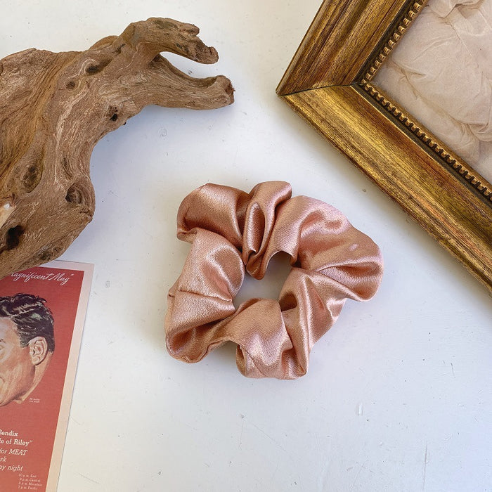 Wholesale Silk satin retro solid color headband, bun shaped hair, rope headband