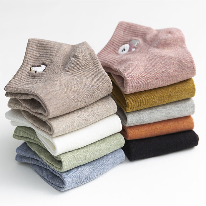 Wholesale Socks Short Socks Thin Cotton Embroidered Cartoon Boat Socks