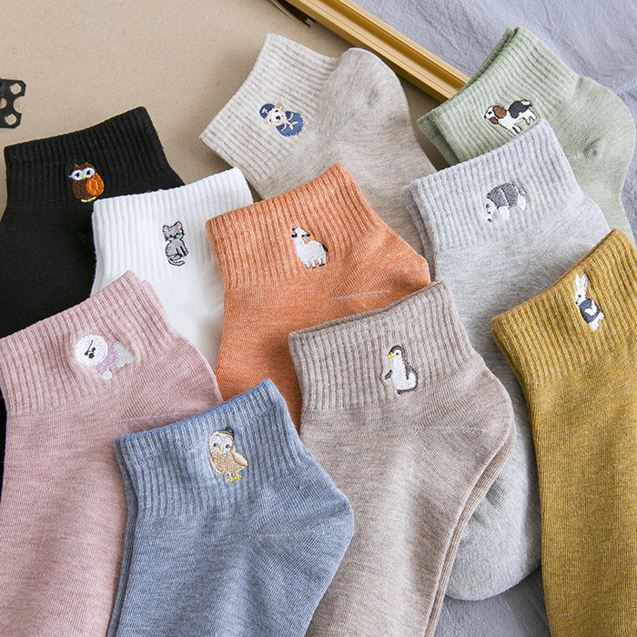 Wholesale Socks Short Socks Thin Cotton Embroidered Cartoon Boat Socks