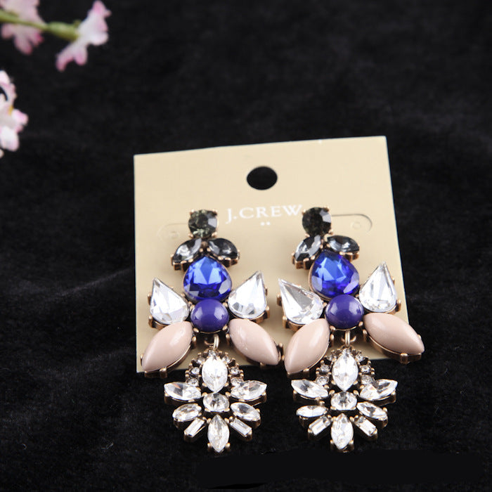 Wholesale   Flower Blingbling Earrings alloy material mixed earrings
