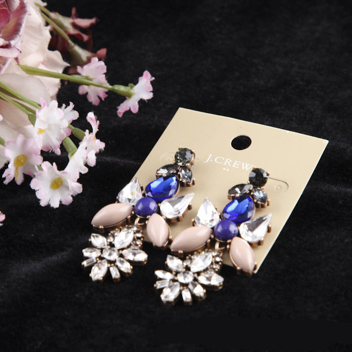 Wholesale   Flower Blingbling Earrings alloy material mixed earrings
