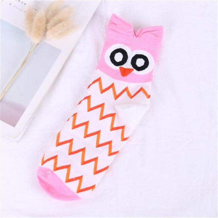 Wholesale Japanese Style Women's Socks Cartoon Owl Cute Animal JDC-SK-CG018