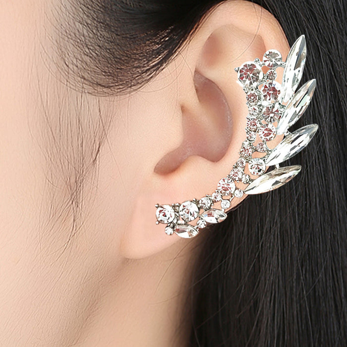 Wholesale Popular crystal ear bone clip, fashionable and versatile, single-sided diamond inlaid personalized ear clip earrings accessories