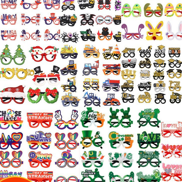 Wholesale Christmas Halloween Independence Day Easter Glasses Decoration Custom JDC-SG-ZHHAO003