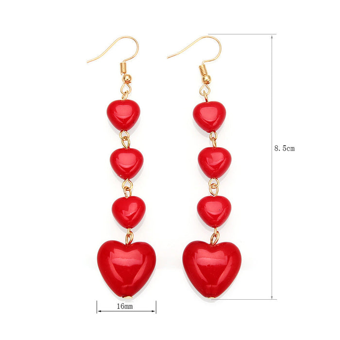 Wholesale Earrings Plastic Size Tassel Heart Heart JDC-ES-YinW004