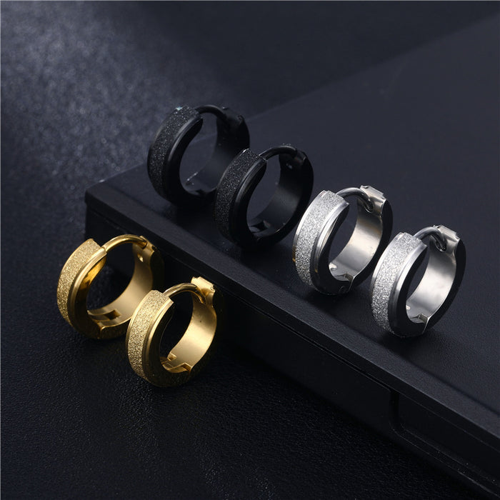 Wholesale Fashionable Step Ear Buckle Personalized New Exaggerated Fashion Titanium Steel Ear Ring Hand Polished