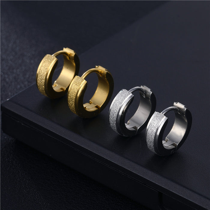 Wholesale Fashionable Step Ear Buckle Personalized New Exaggerated Fashion Titanium Steel Ear Ring Hand Polished