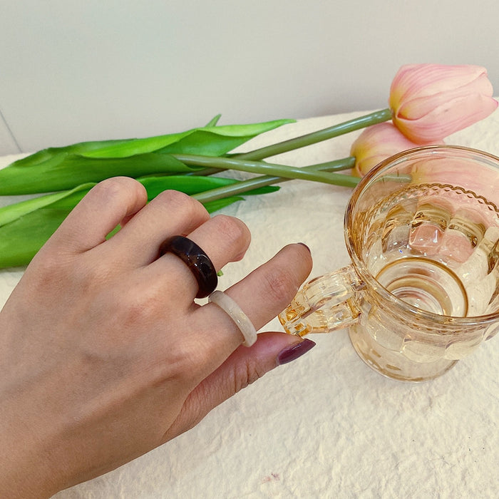 Wholesale Same resin set ring, layered retro forest style cool style ring