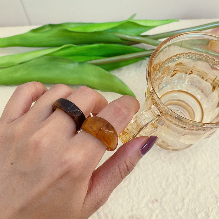 Wholesale Same resin set ring, layered retro forest style cool style ring