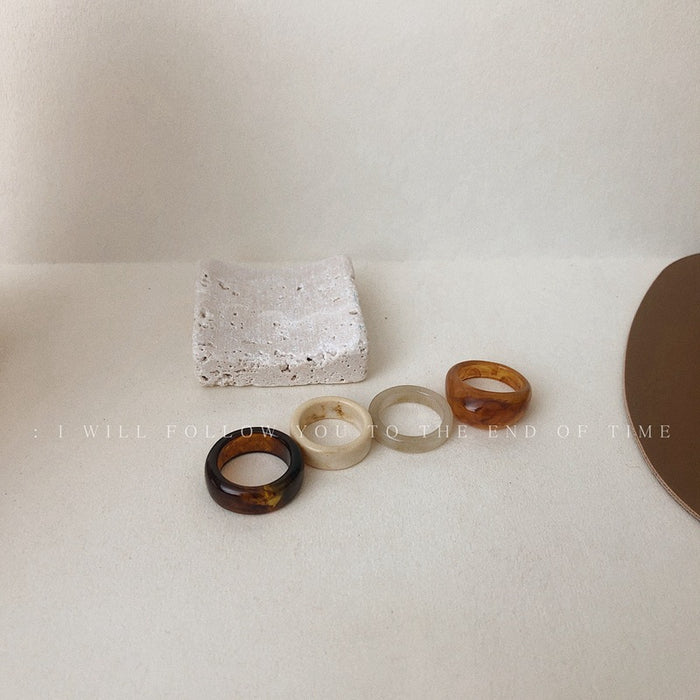 Wholesale Same resin set ring, layered retro forest style cool style ring