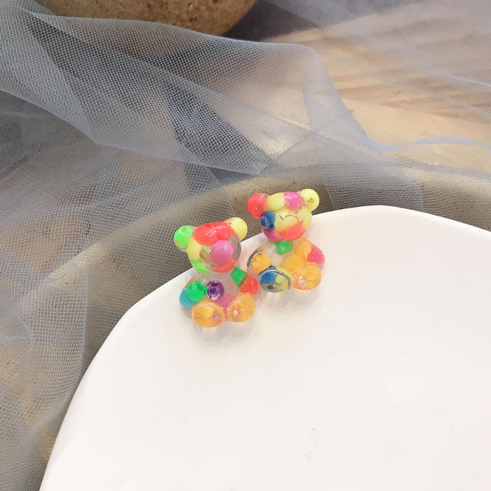 Wholesale Bear Colorful Earrings