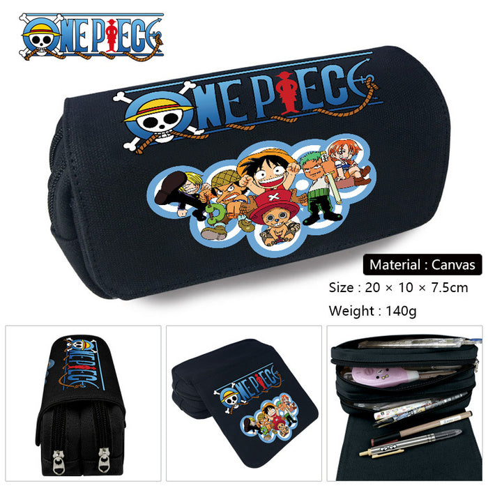 Wholesale Anime Canvas Pencil Case Multifunctional School Stationery Pouch For Students