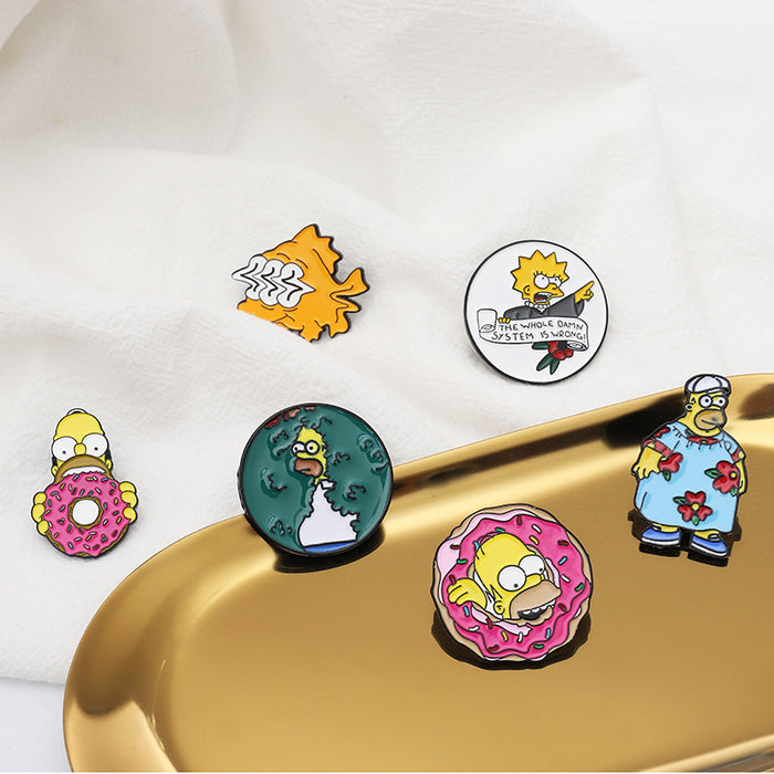 Wholesale Cartoon Creative Funny Family Forest Series Brooch Comedy Anime Paint Brooch Badge JDC-BC-BL002