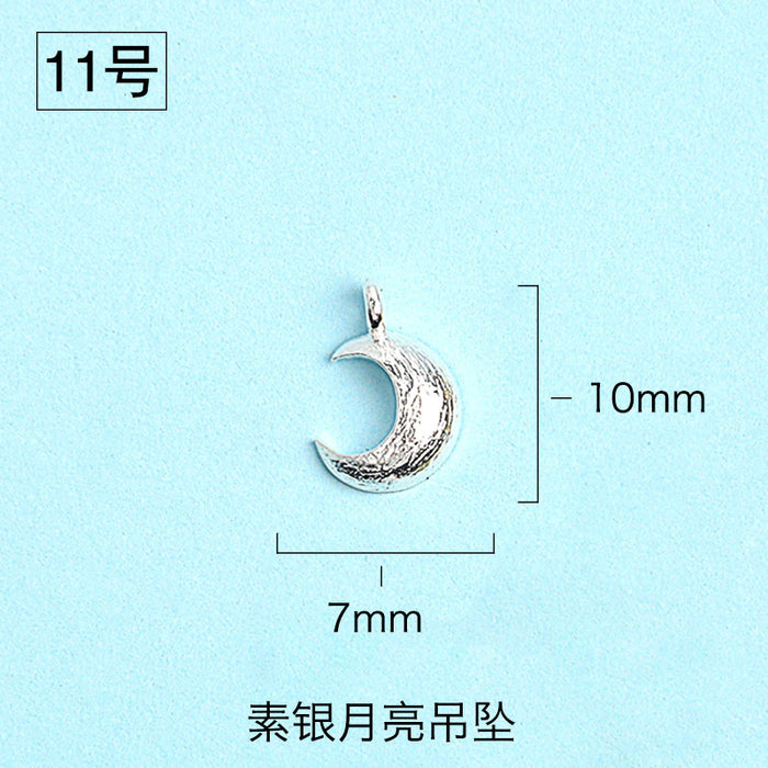 Wholesale S925 Pure Yintai Pendant Diamond Star Moon Sun Moon Star DIY Hand-made Material Bag Thai Silver Pendant