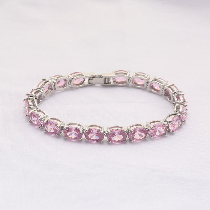 Wholesale Bracelet Copper Jewelry Crystal Colorful Bracelet Rose Gold Colorful Bracelet Zircon Bracelet