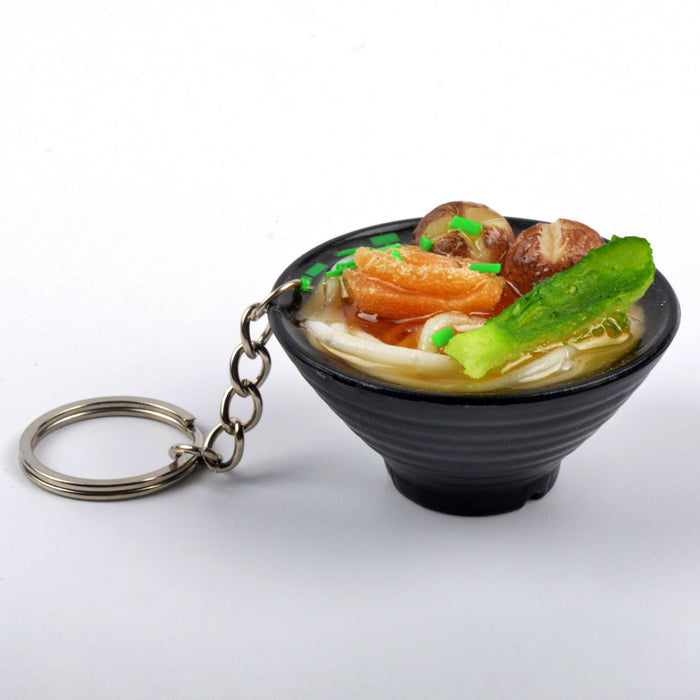 Wholesale Japanese Udon Noodle Keychain Charm PVC Food Simulation Pendant Decorative Bag Charm