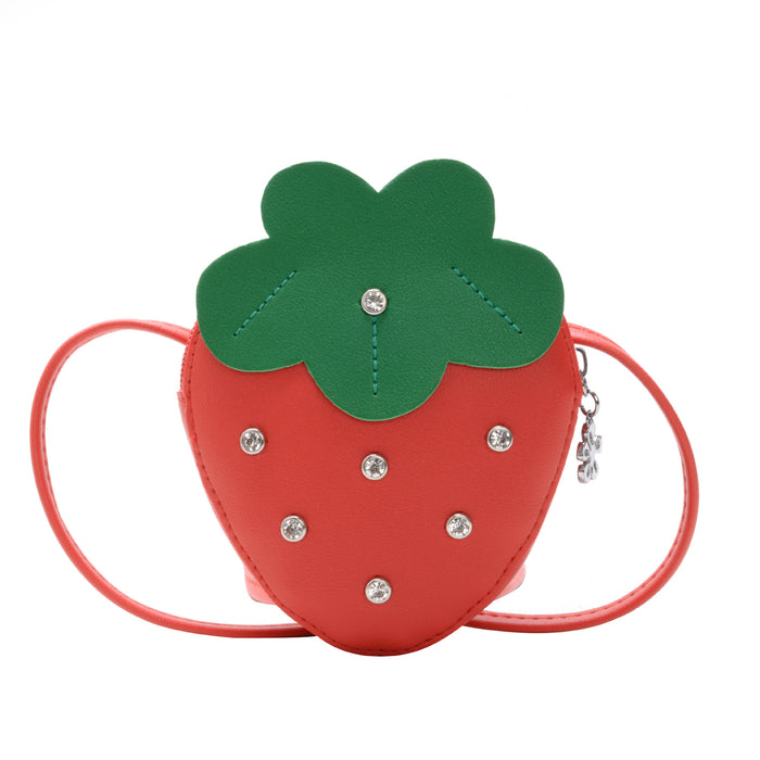 Wholesale Children's bag shoulder messenger bag strawberry  little girl all-match coin purse travel bag