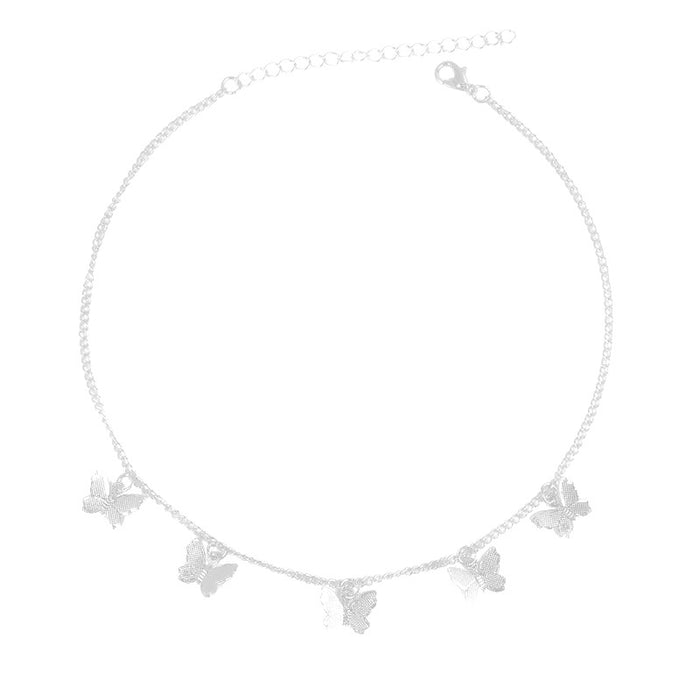Wholesale Minimalist Metal Butterfly Tassel Pendant Necklaces JDC-NE-Baiyue001