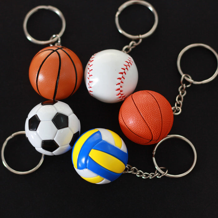 Wholesale Basketball  Simulation Keychain Volleyball Pendant Football  Baseball Keychain
