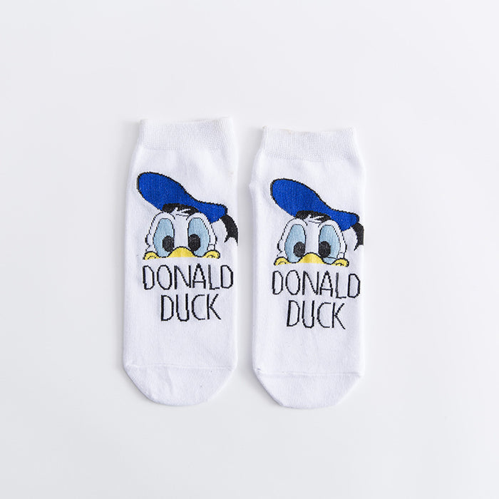 Wholesale Spring, summer, and autumn new women's shallow mouth cotton socks cartoon women's boat socks