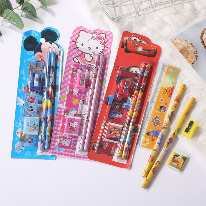 Wholesale Stationery suit 5 five-piece primary school student schoolbag learning stationery children suit birthday gift