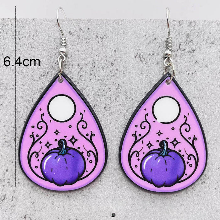 Wholesale Halloween Pumpkin Ghost Magic Frog Boiler Tarot Acrylic Earrings JDC-ES-Chengy044