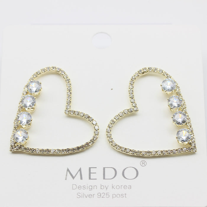 Wholesale Diamond and Pearl Love Earrings JDC-ES-MiD004