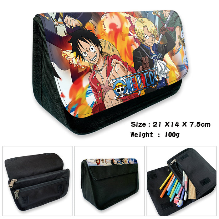 Wholesale Anime Canvas Pencil Case Multifunctional School Stationery Pouch For Students
