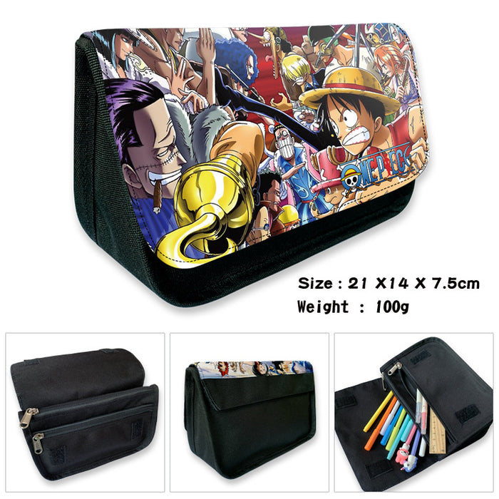 Wholesale Anime Canvas Pencil Case Multifunctional School Stationery Pouch For Students