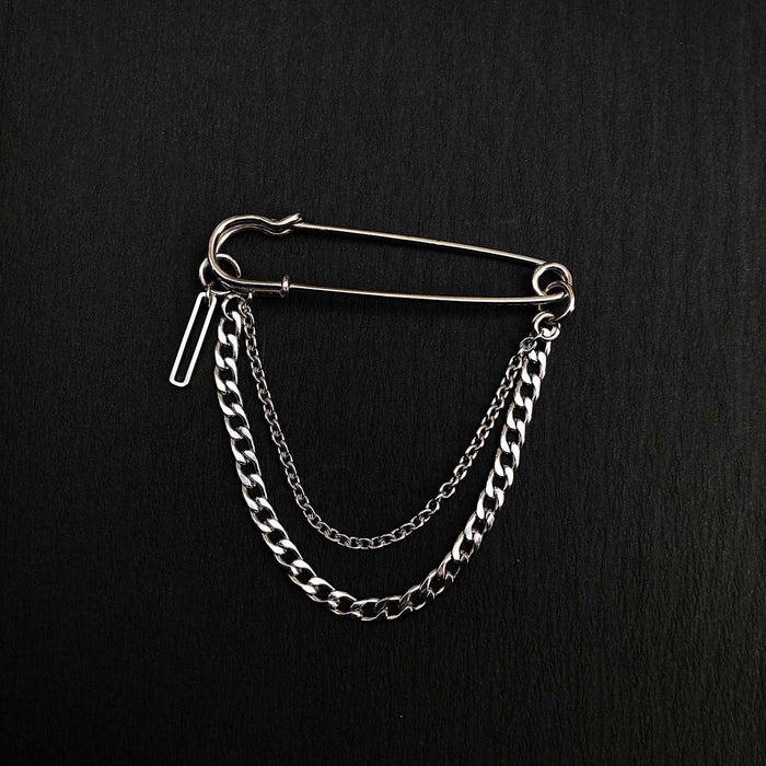 Wholesale Small niche retro hanging decorations, street metal jewelry, punk chain, large pin, brooch