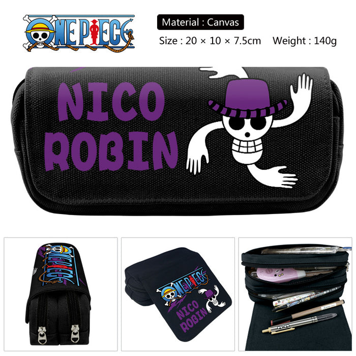 Wholesale Anime Canvas Pencil Case Multifunctional School Stationery Pouch For Students