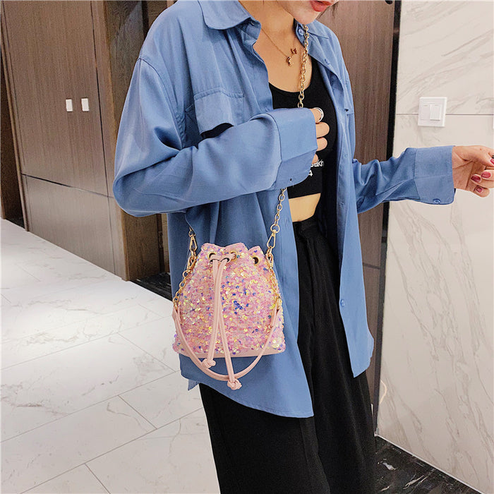 Wholesale Polyester Bag Metal Chain Bag Stylish Girls Mobile Phone Bag JDC-SD-YuanDuo073