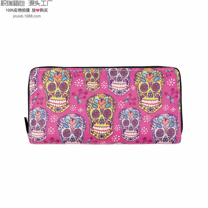 Wholesale PU Retro Bright Skull Wallet JDC-WT-JiRui006