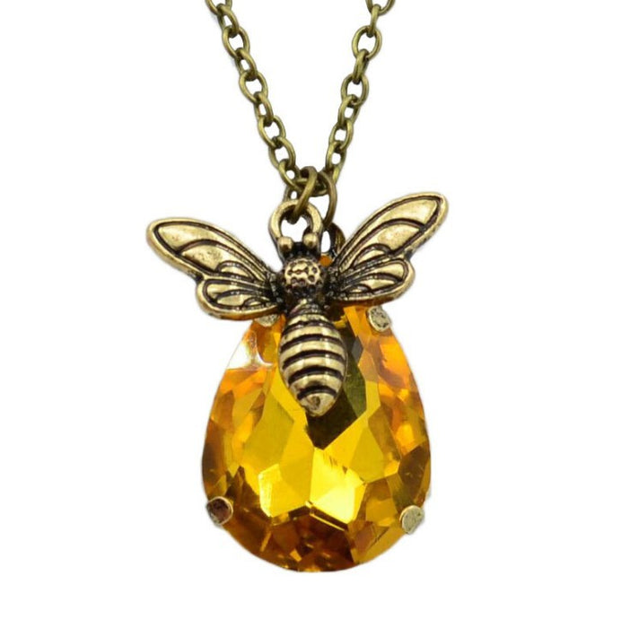 Wholesale Vintage Honeybee Droplet Earrings, Popular Droplet Amber Exaggerated Earrings, Jewelry